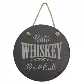 7.75" - Round Slate Hanging Sign with Logo  7.75" - Round Slate Hanging Sign with Logo