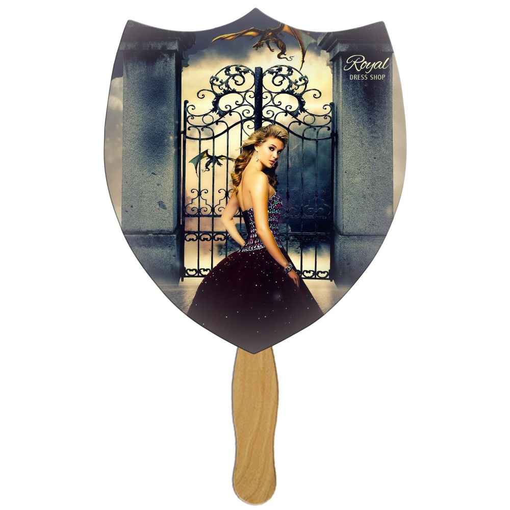 Shield Fast Hand Fan (1 Side) 1 Day Custom Imprinted Shield Fast Hand Fan (1 Side) 1 Day Custom Imprinted
