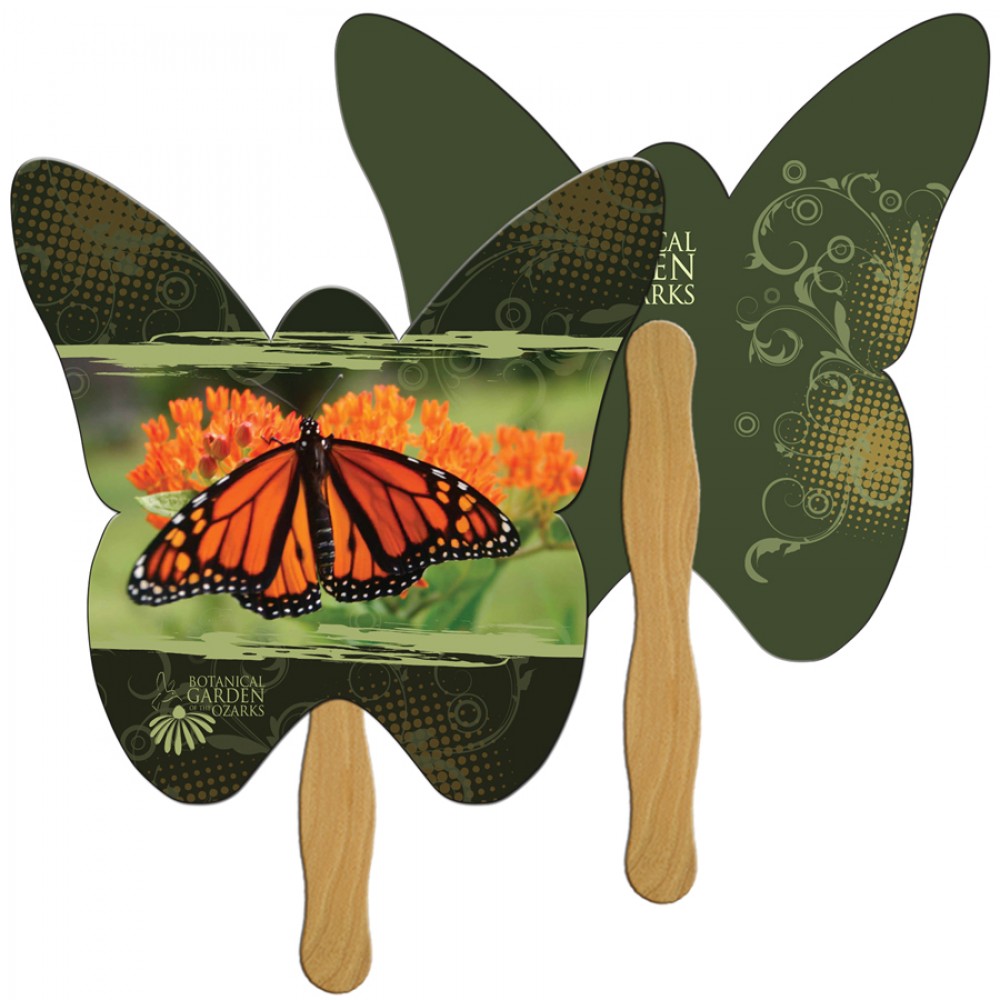 Butterfly Fast Hand Fan (2 Sides) 1 Day Custom Imprinted Butterfly Fast Hand Fan (2 Sides) 1 Day Custom Imprinted