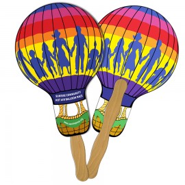 Logo Branded Balloon/Light Bulb Fast Hand Fan (2 Sides) 1 Day