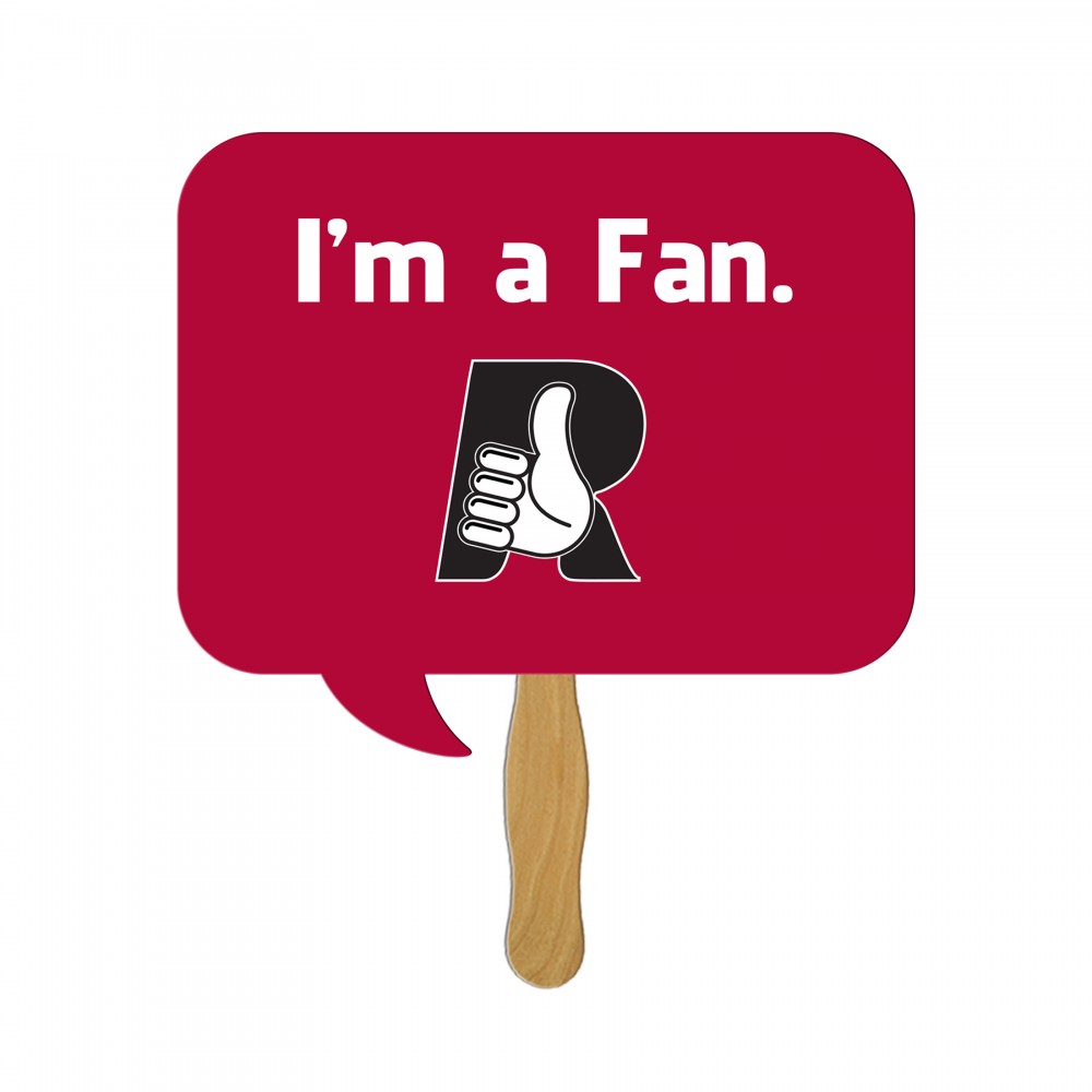 Square Thought Bubble Fast Hand Fan (1 Side) 1 Day Custom Printed Square Thought Bubble Fast Hand Fan (1 Side) 1 Day Custom Printed