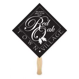 Diamond Lightweight Full Color Two Sided Single Paper Hand Fan with Logo