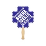 Promotional Lightweight Full Color Two Sided Single Paper Clover Shape Hand Fan