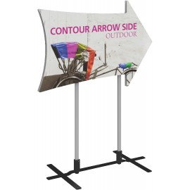 Contour Double Sided Outdoor Sign Arrow Side w/Plate Base with Logo  Contour Double Sided Outdoor Sign Arrow Side w/Plate Base with Logo
