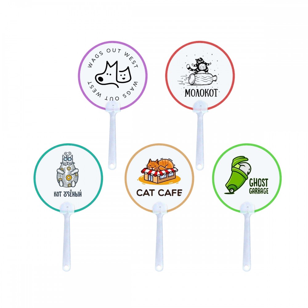 Promotional Customize Circle Clear Hand Fan
