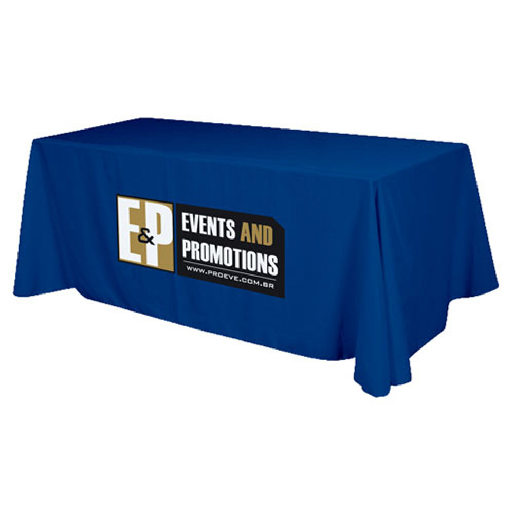 Promotional Flat 3-sided Table Cover - fits 8 foot standard table: Polyester
