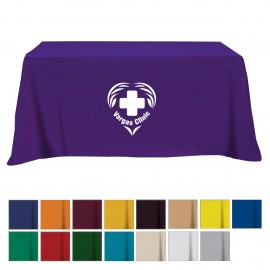 Flat Poly/cotton 4-sided Table Cover - Fits 6' Standard Table with Logo  Flat Poly/cotton 4-sided Table Cover - Fits 6