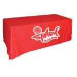 Logo Branded 72"x132" Non-Woven 6' Table Cover 12"-drop with 28" Silk-Screen