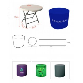 Full Color Round Elastic Tablecloth with Logo