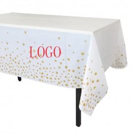 Custom Printing PE Plastic Disposable Table Cover with Logo  Custom Printing PE Plastic Disposable Table Cover with Logo