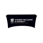8ft Standard Fitted Stretch Table Cover - Standard Fabric with Logo