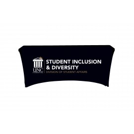 8ft Standard Fitted Stretch Table Cover - Standard Fabric with Logo