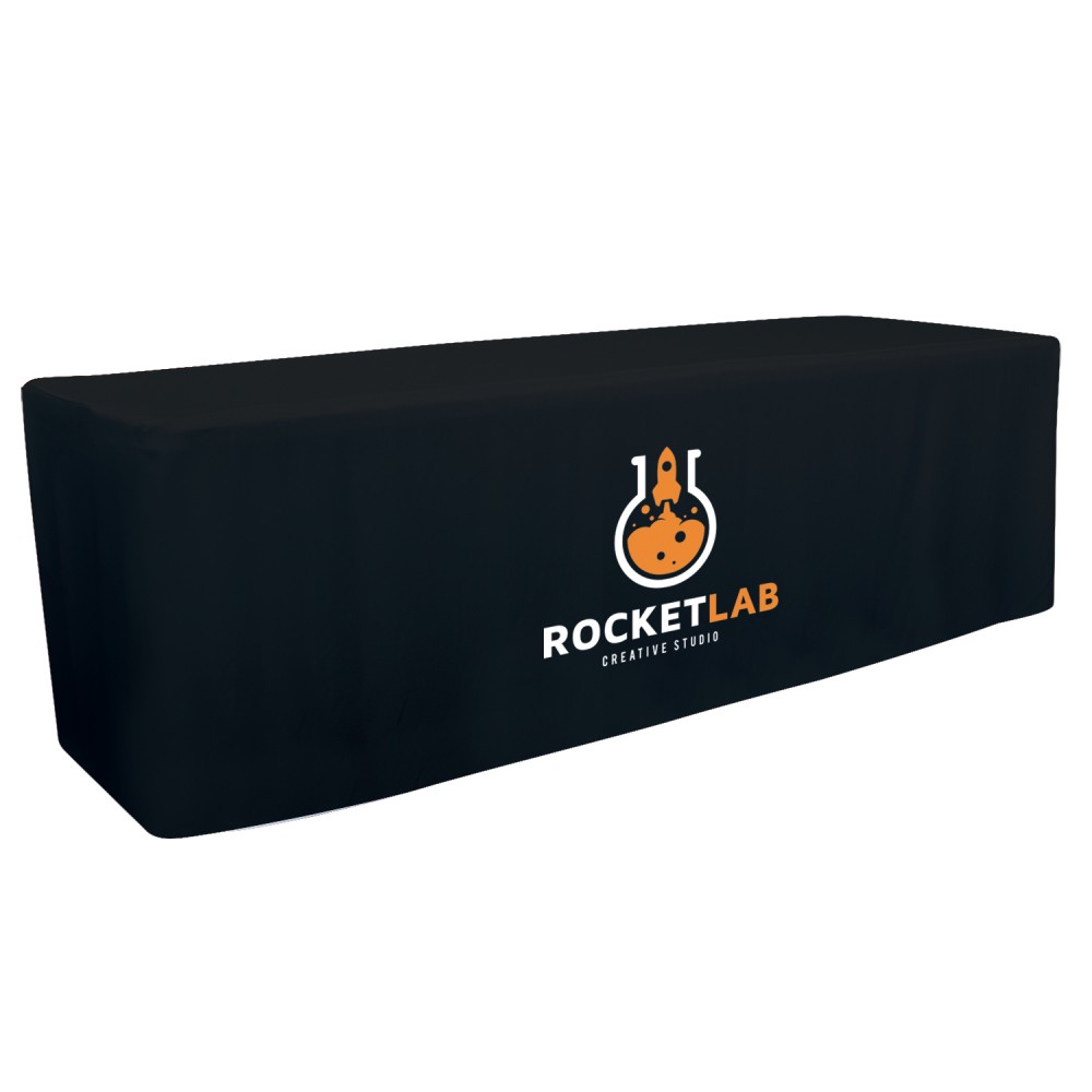 8' Fitted Table Throw (Full-Color Front Only) with Logo