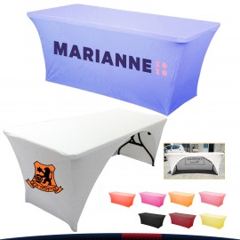 4' Open Back Stretch Style Table Cover with Logo