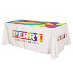 Promotional Flat All Over Dye Sub Table Cover - 3-sided, fits 8' table