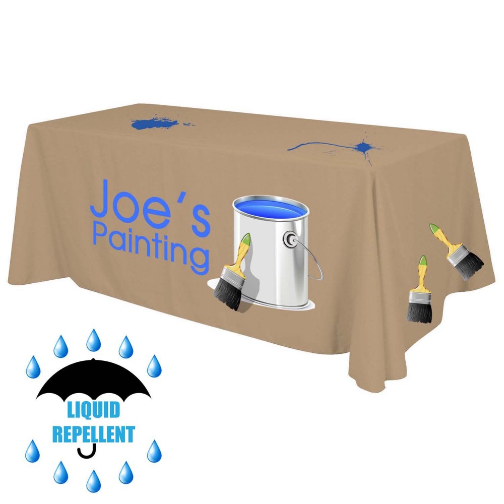 4' x 30" Top x 29" H - Liquid Repellent Table Throw (Full Color Print) Dye Sublimation Custom Printed 4' x 30" Top x 29" H - Liquid Repellent Table Throw (Full Color Print) Dye Sublimation Custom Printed