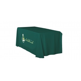 Customized 8ft Non-Fitted Stain-Resistant Table Cover - 7oz Polyester w Dye Sublimation Print