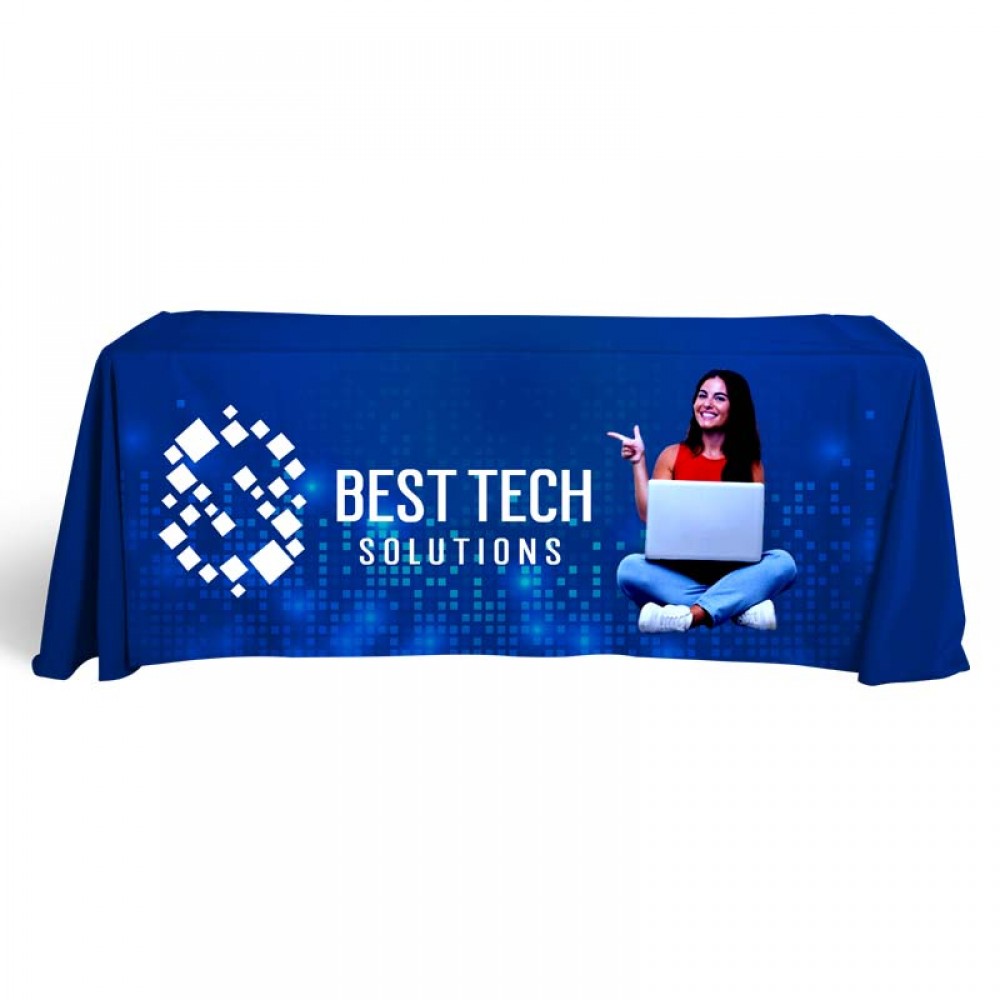 6' Flat, 4 Sided Dye Sublimation Front Panel Imprint Table Cover (132"x90") with Logo 6' Flat, 4 Sided Dye Sublimation Front Panel Imprint Table Cover (132"x90") with Logo