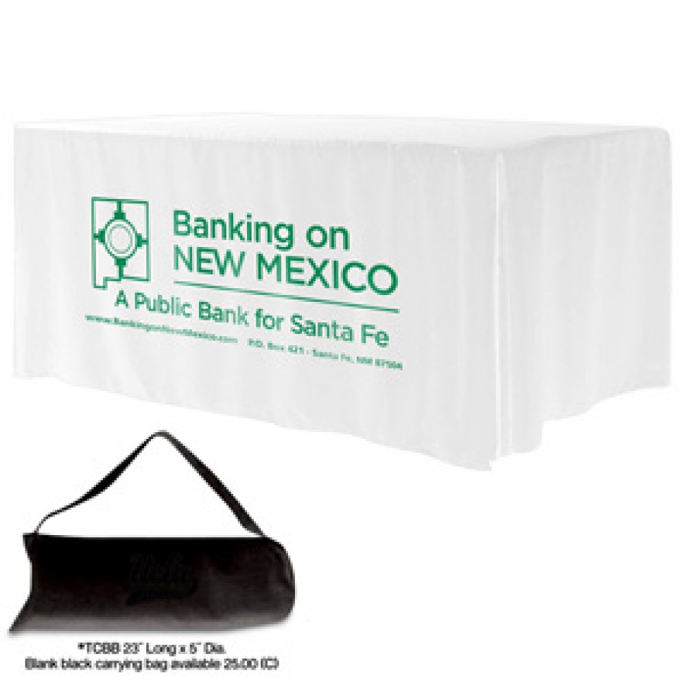 "Omaha 6" 4-Sided Fitted Style Table Cover (Screen Imprint) with Logo