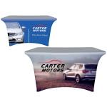 4' Customized Zipper Back Stretch Style Table Cover with Logo