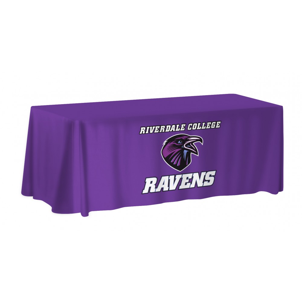 Personalized 6-ft. NON-FITTED Table Cover Multi-Panel Print Full Bleed or Custom Fabric Color