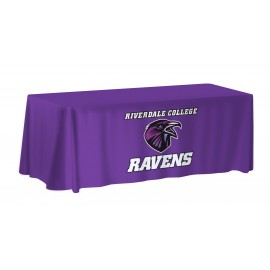 Logo Branded 6-ft. NON-FITTED Table Cover Multi-Panel Print Full Bleed or Custom Fabric Color