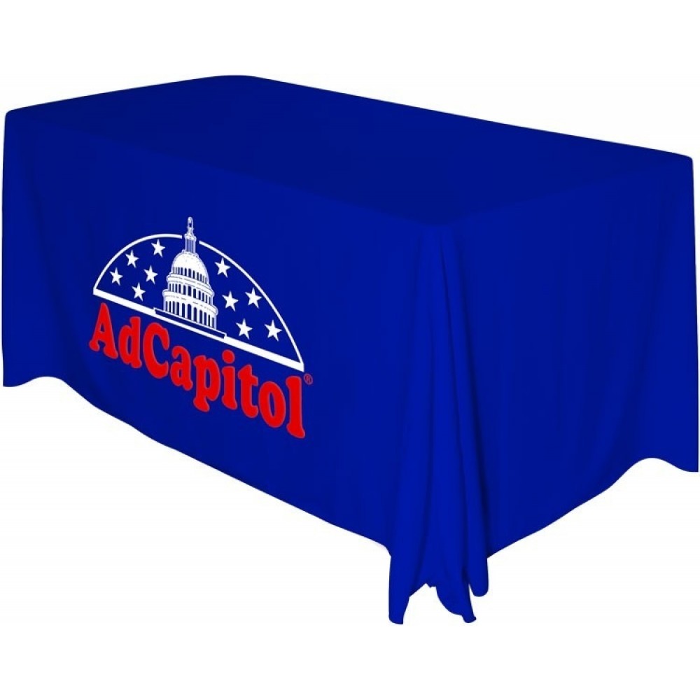 8' Draped Sublimated Front Panel Table Throw with Logo