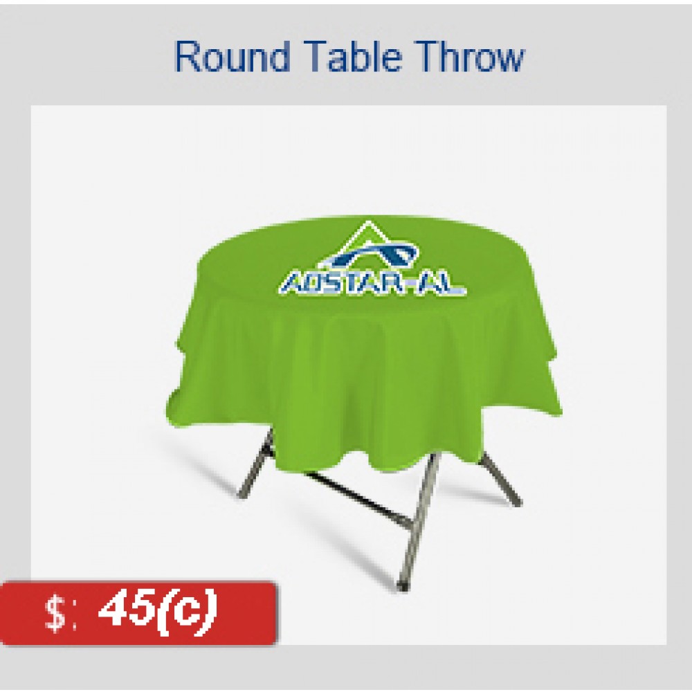 Custom Printed ROUND Tablecloth 29" H x 31.5" D Custom Printed ROUND Tablecloth 29" H x 31.5" D