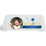 Economy 8' Flat Dye Sublimation Front Panel Imprint White Table Cover (156"x60") with Logo