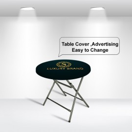 Logo Branded Round Stretch Table Topper in Full Color Overall - Medium
