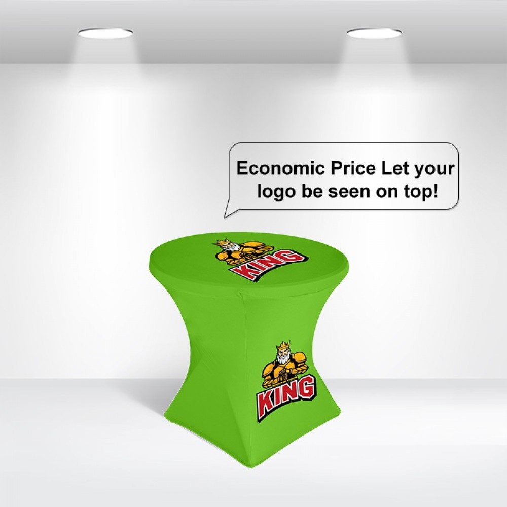 Personalized Round Stretch Table Covers in Full Color - Large Personalized Round Stretch Table Covers in Full Color - Large