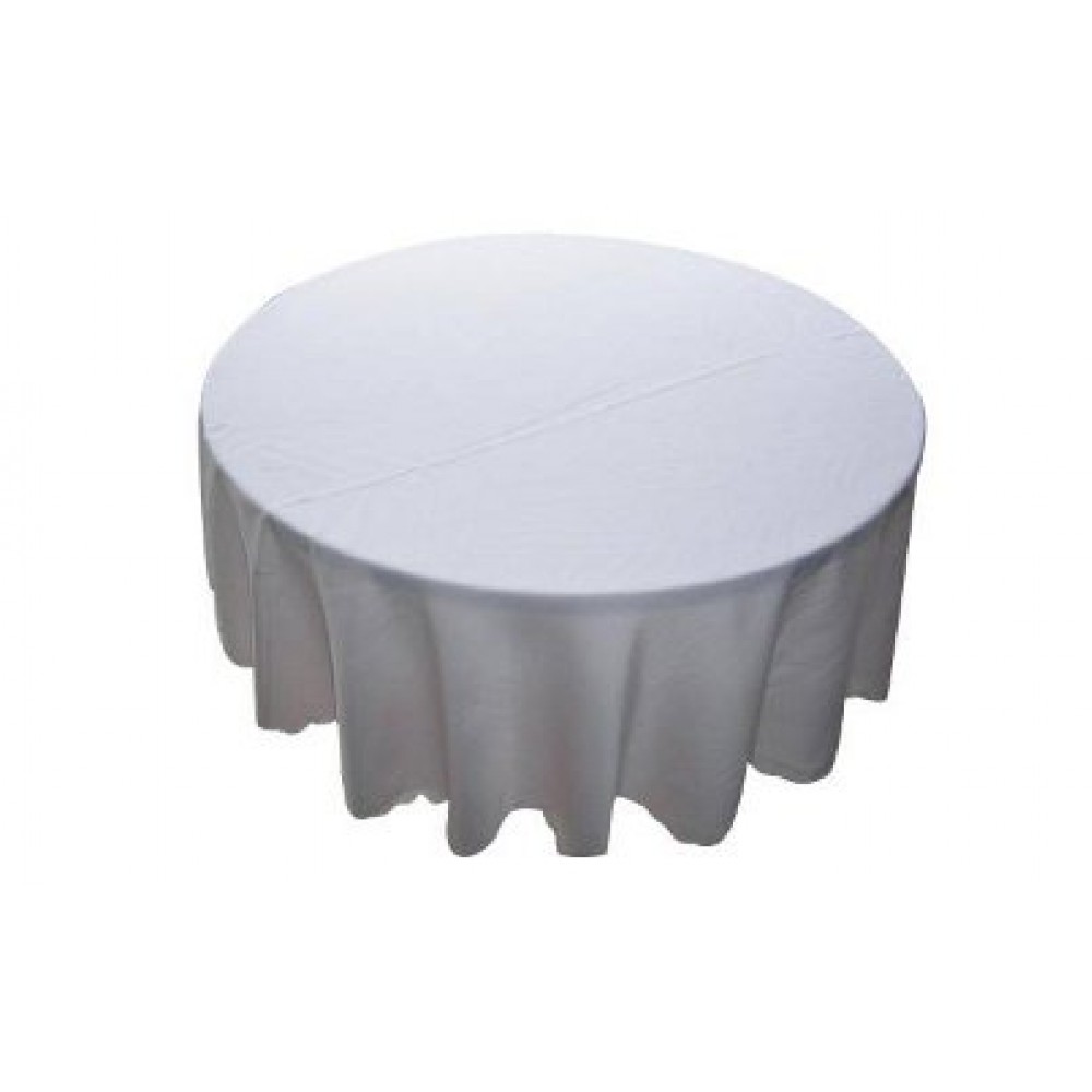 Promotional 108" Round Organic Cotton Tablecloth 1-Color Silk Screen