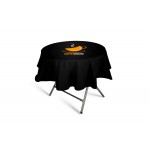 Round Non-Fitted Economy Table Cover - 6oz Polyester w Digital Print with Logo