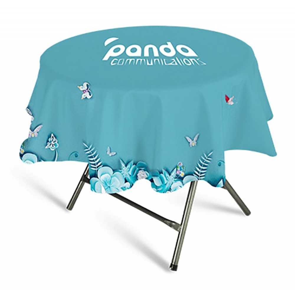 Dye Sublimated all over 60" round table cover with Logo