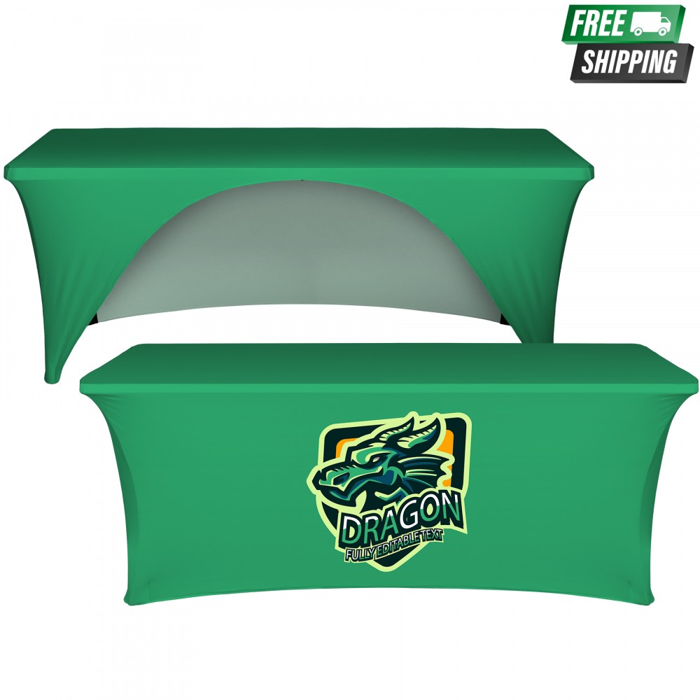 Custom 6' Open Back Stretch Table Cover (Full Color Dye Sublimation)