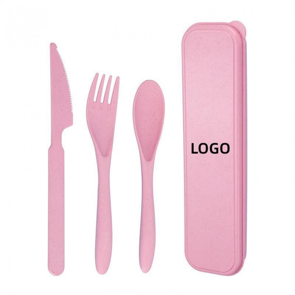 3 PCS Wheat Cutlery Set with Logo
