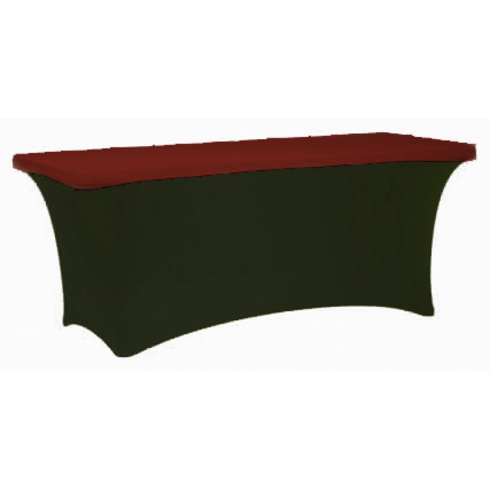 Custom Imprinted 6' Stretch Polyester Table Topper with All Over Graphics Custom Imprinted 6' Stretch Polyester Table Topper with All Over Graphics