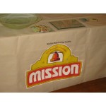 60"x132" Non-Woven 6' Table Cover with 28" Silk-screen Custom Printed