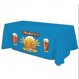 Customized 8' x 30"Top x 29"H - 4 Sided Hemmed Standard Table Throw - Dye Sublimation - Made in the USA  Customized 8