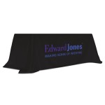 Black 6' - 8' Convertible Table Throw (Dynamic Adhesion or Screen Print) Logo Branded