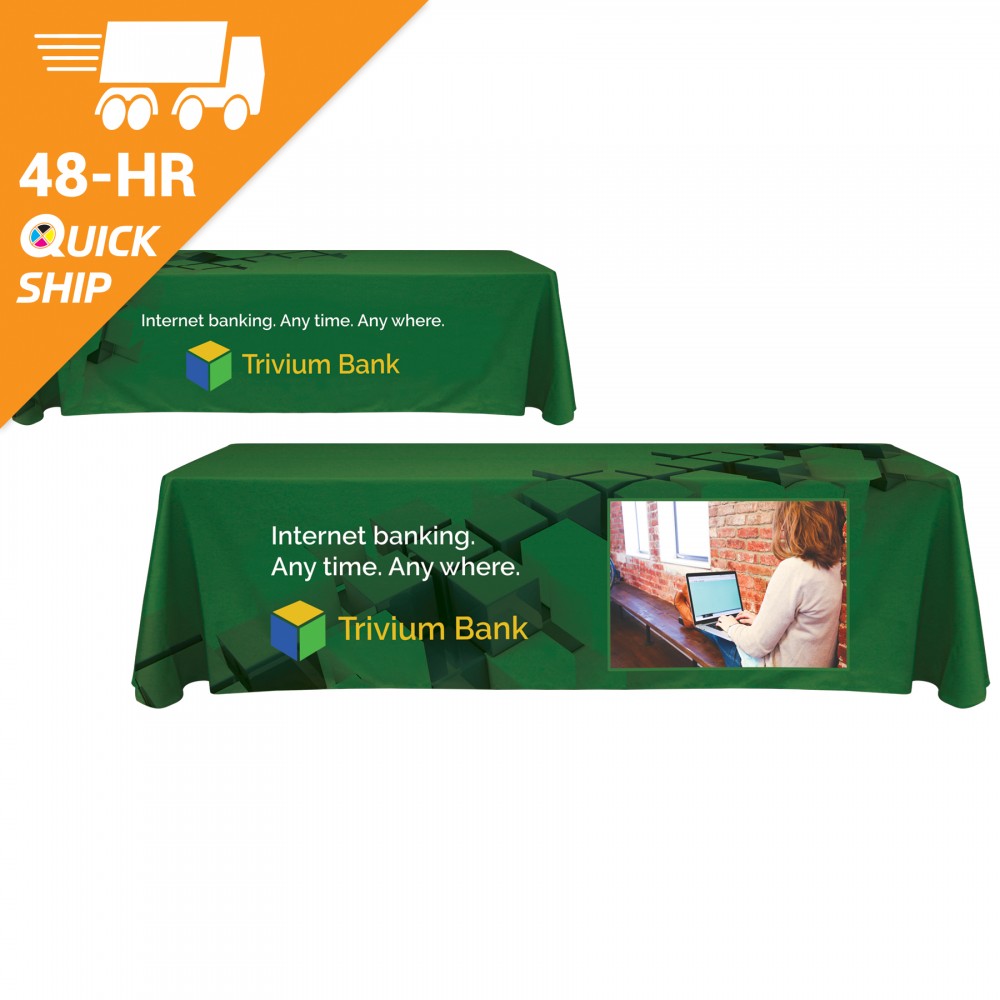 Custom 48 - Hour 8' Custom Throw Style Table Cover Custom 48 - Hour 8' Custom Throw Style Table Cover