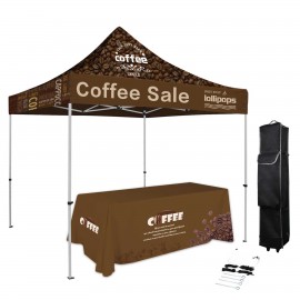 Promotional 10' x 10' Custom Printed Pop up Tent Kit with Table Throw