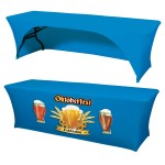 Logo Branded 6ft x 30"T x 29"H - 3 Sided Stretch Table Throws - Dye Sublimation - Made in the USA