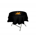 Round Non-Fitted Stain-Resistant Table Cover - 7oz Polyester w Dye Sublimation Print with Logo