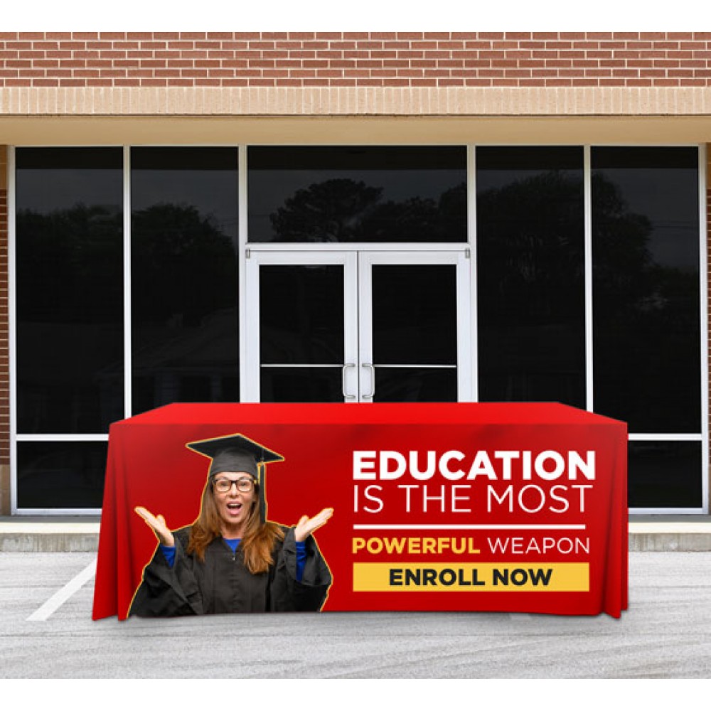 Promotional Premium Full Color Table Covers & Throws - 3 Sided (6' x 2.5')