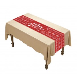 Full Color Imprint Christmas Polyester Table Runner with Logo