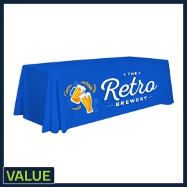 Customized Value - 8 ft. x 30"Top x 29"H - 4 Sided Hemmed Standard Table Throw(Full Coverage Dye Sublimation)