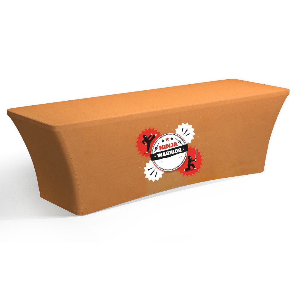 8' Standard Stretch-Fit Tablecloth (Full Color Dye Sublimation) with Logo 8' Standard Stretch-Fit Tablecloth (Full Color Dye Sublimation) with Logo