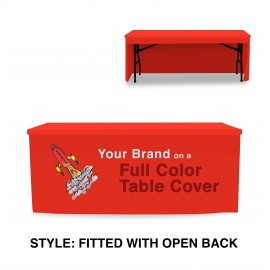 Promotional 8' Table Cover Fitted Throw w/ Open Back