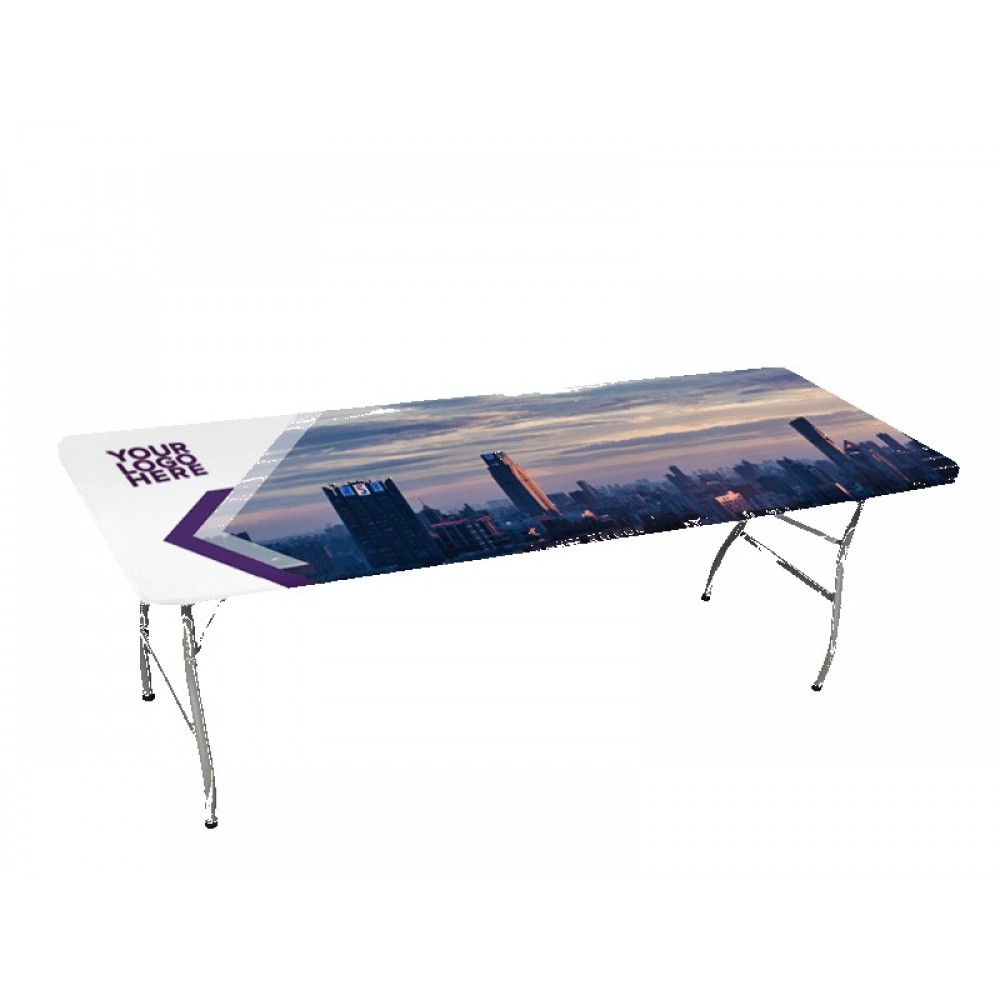 Custom 8' Stretch Table Top Cover - Fully Printed